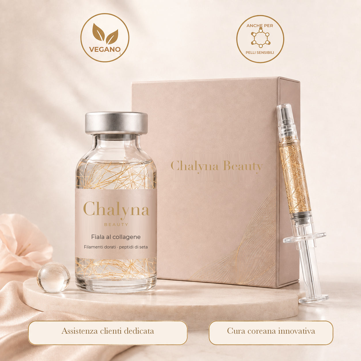 Siero coreano Chalyna Beauty – fiala, cofanetto e siringa