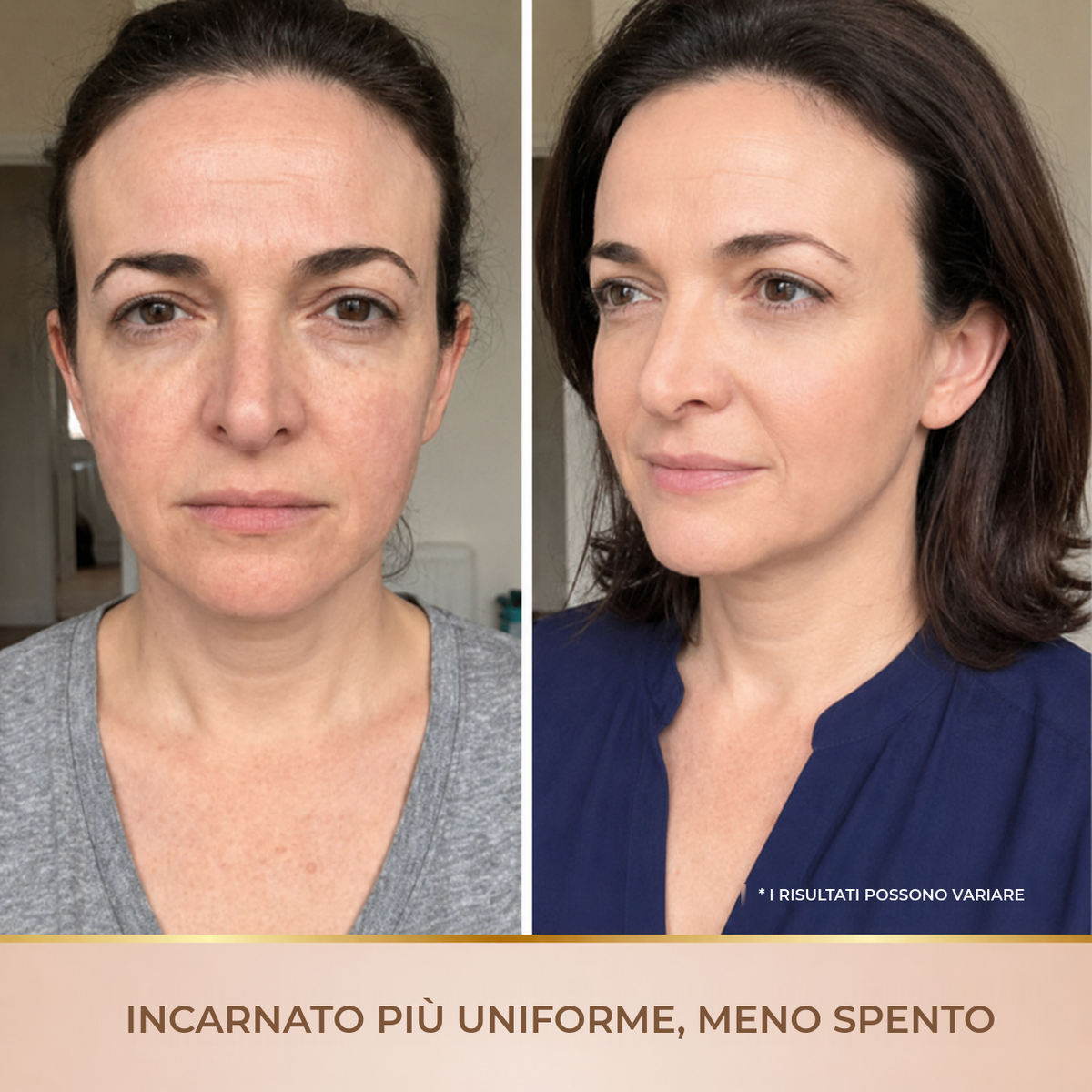 Incarnato più uniforme, meno spento